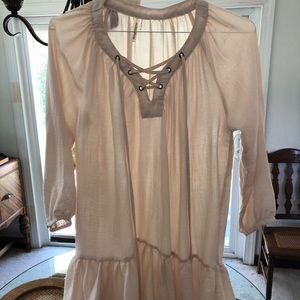 Mittoshop light pink/cream blouse.